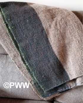Wilma's Woven Wool Blanket Green and Brown